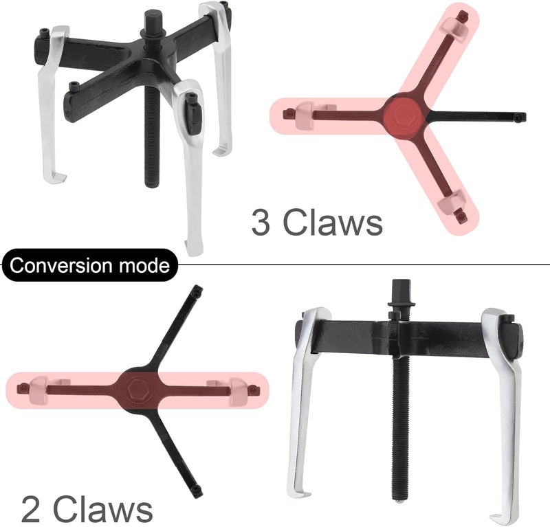 ChgImposs 8" 2 Jaw 3 Jaw Gear Puller, Adjustable Bearing Puller, Reversible Removal Tool for Internal External Pulling, Puller Tool for Removal of Pulleys Flywheels Bearings Gears - Image 2